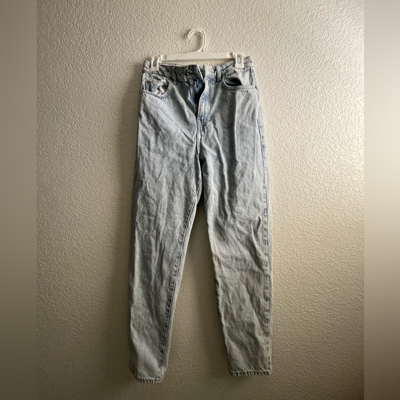 Zara Blue High Rise Jeans Classic Straight Leg - Picture 1 of 2